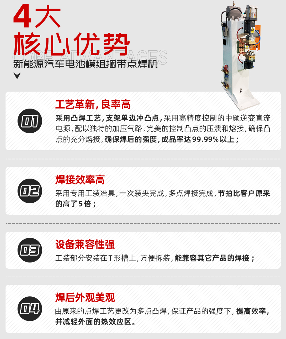 新能源汽車電池模組捆帶點焊機核心優勢