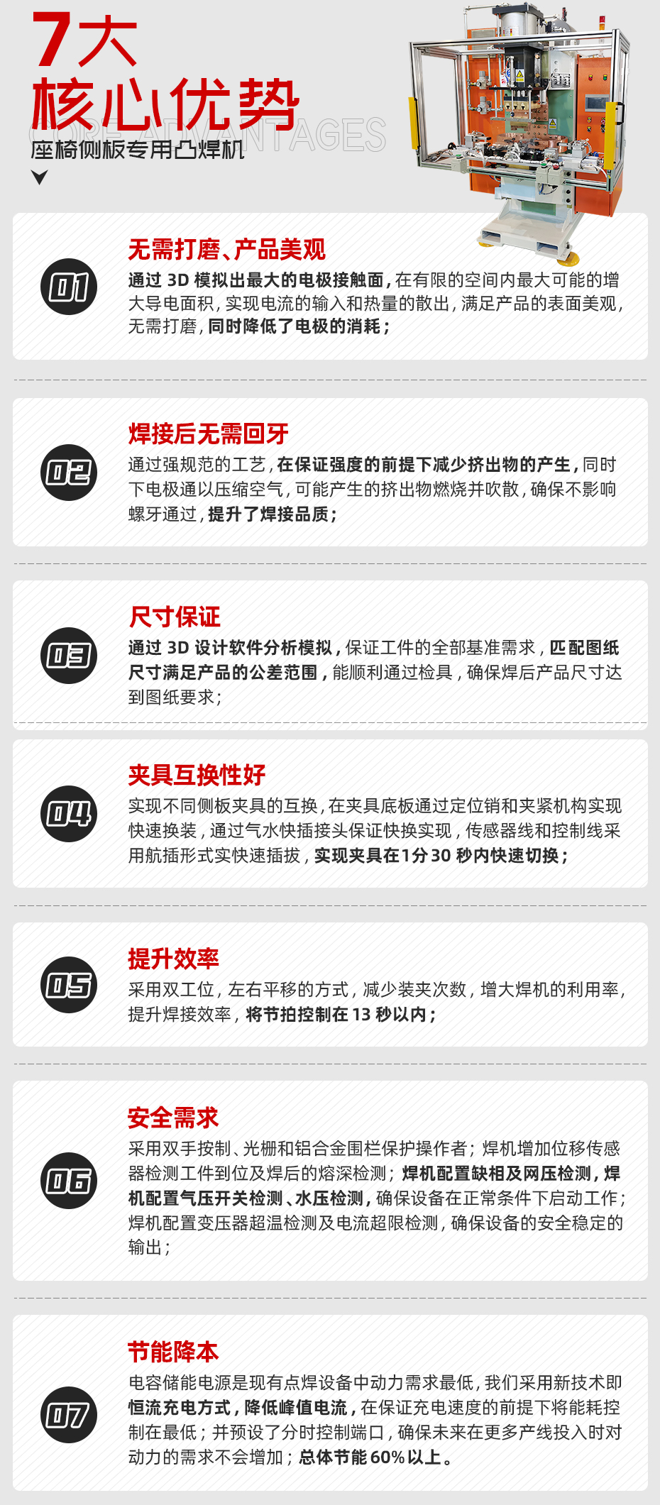 座椅側板專用凸焊機核心優勢