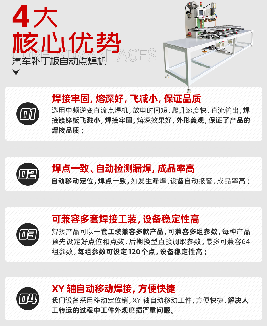 汽車補丁板自動點焊機核心優勢