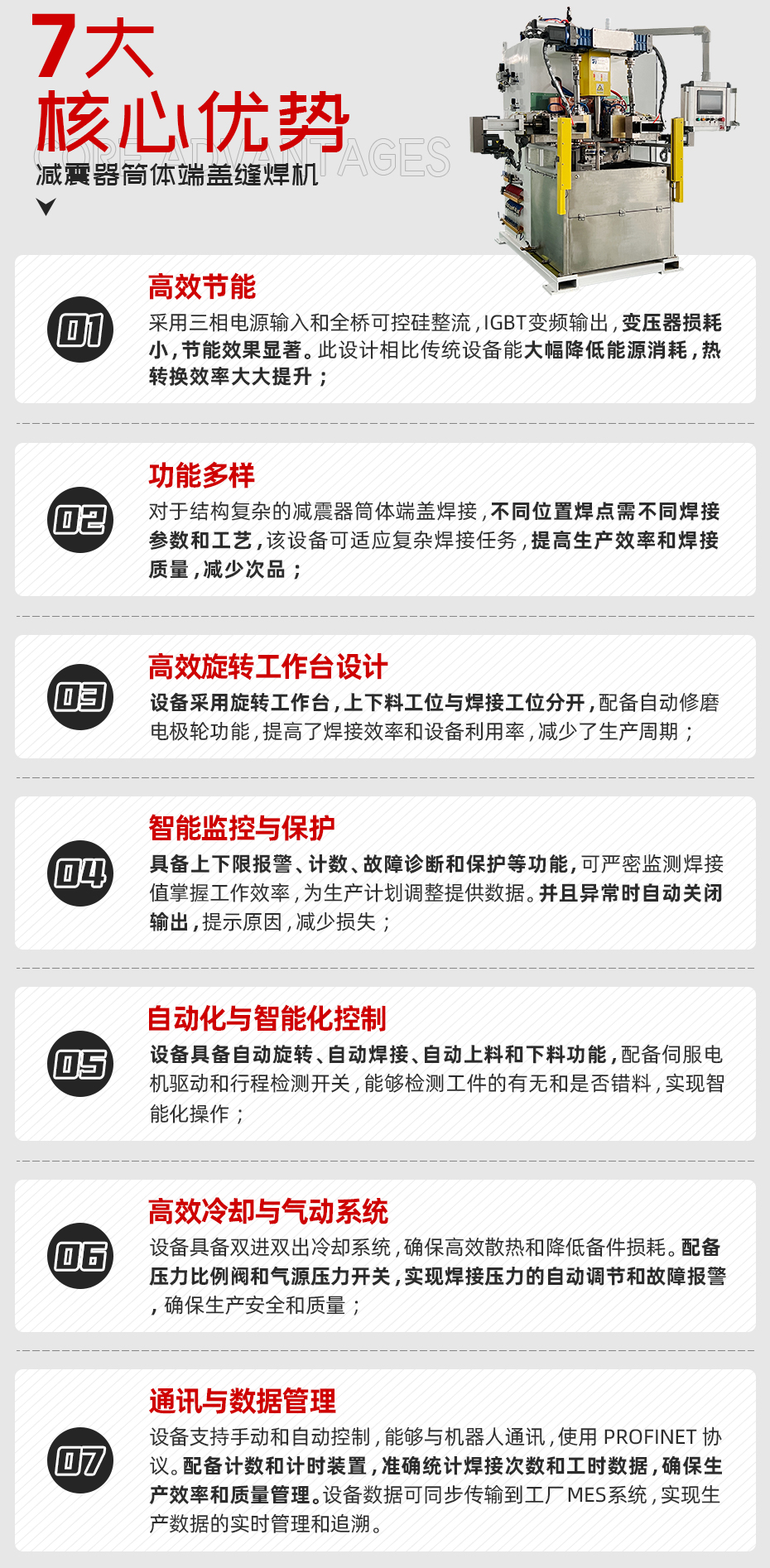 減震器筒體端蓋縫焊機核心優勢