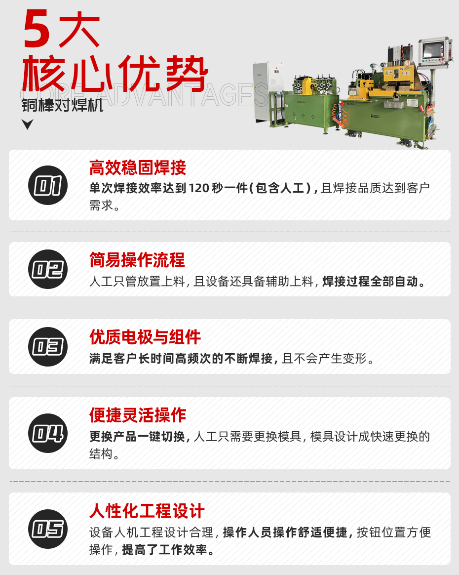 銅棒對焊機詳情核心優勢