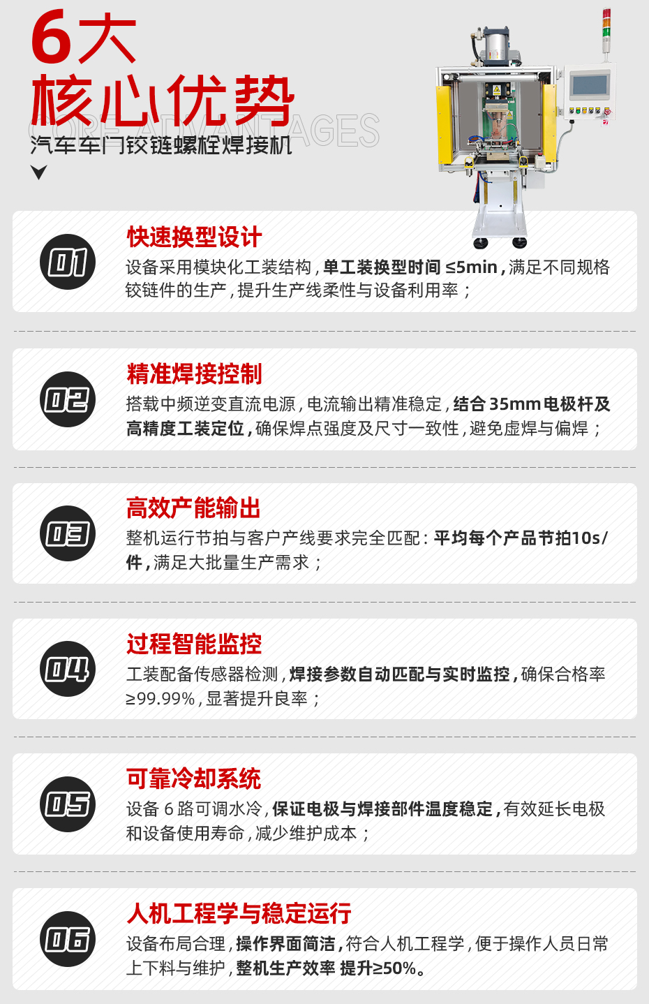 汽車車門(mén)鉸鏈螺栓焊接機(jī)詳情核心優(yōu)勢(shì)